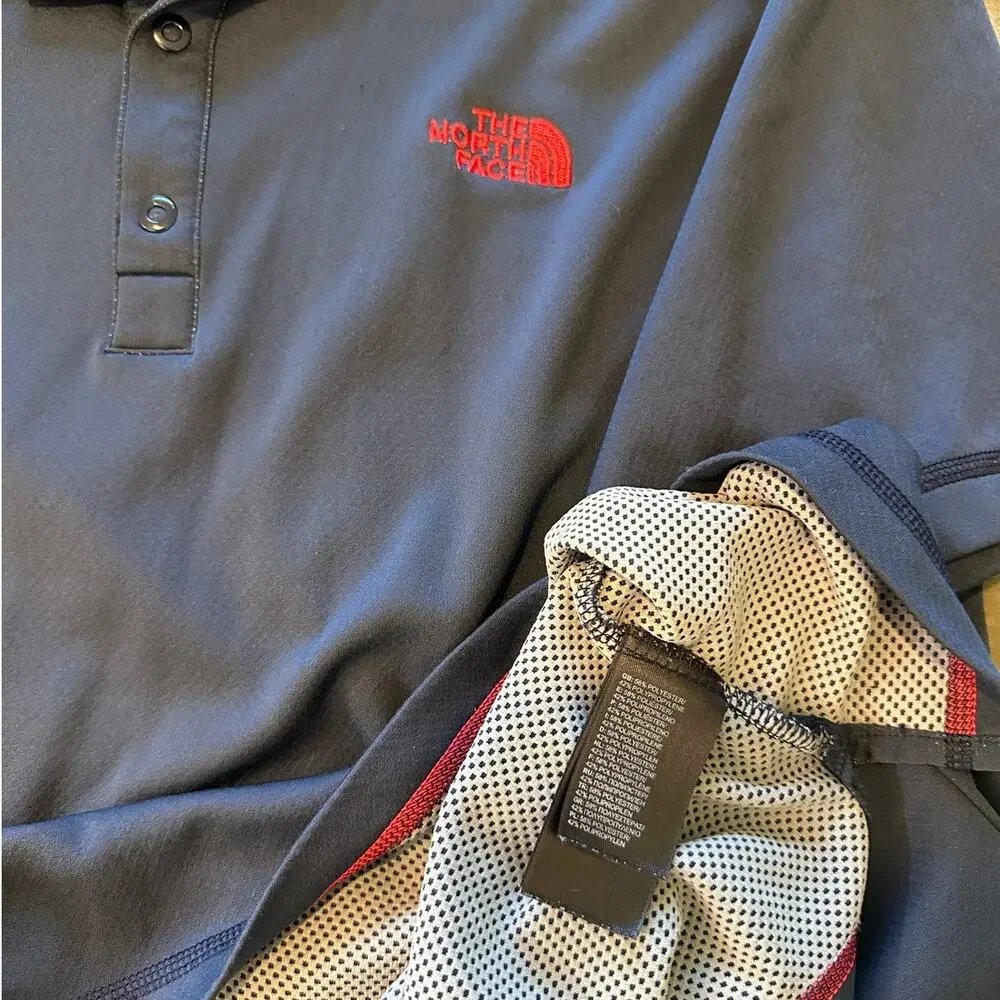 Men's The North Face TNF Dark Navy Blue and Red Polo